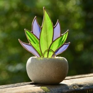 Stained Glass Succulent in pot